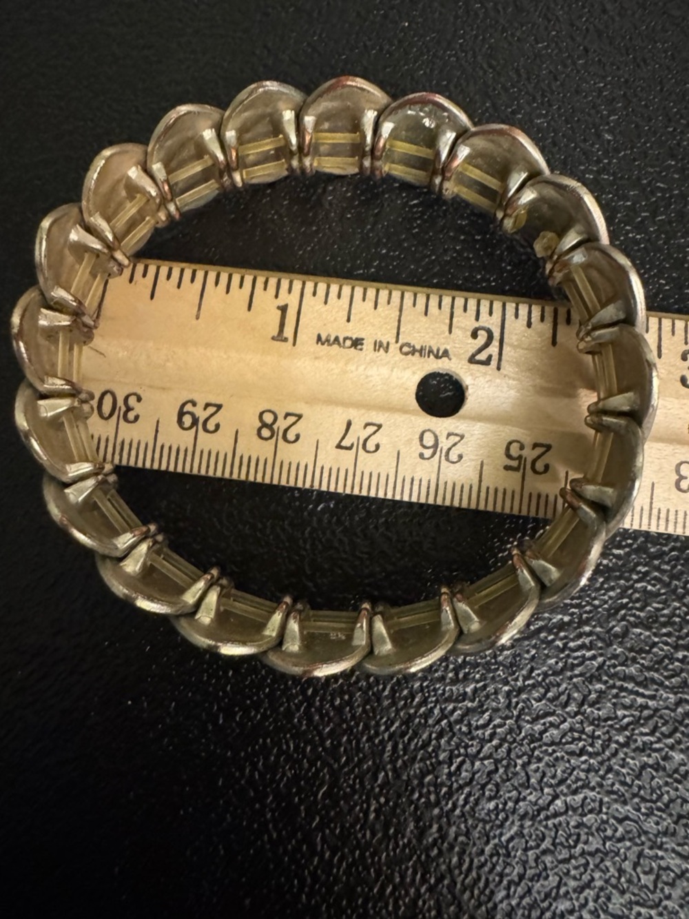 LOFT Hammered Disc Stretch Bracelet in Antique Silver - Picture 3 of 5